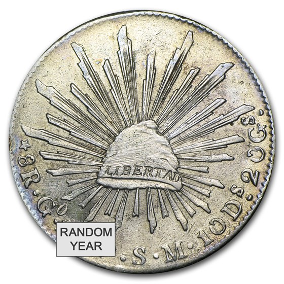 Mexico Silver 8 Reales Cap & Rays XF (ASW .7859 oz, Random Year) Mexico Silver 8 Reales Cap & Rays XF (ASW .7859 oz, Random Year)